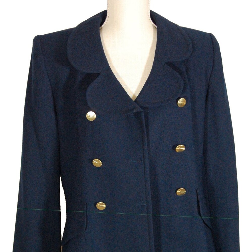 Vintage Jules Miller 6 Button Navy Double Breasted Blazer Size 12